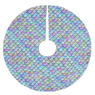 Jupon De Sapin En Polyester Brossé Échelles de sirène de bulle d'arc-en-ciel de Falln