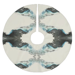 Jupon De Sapin En Polyester Brossé Échos de marée — Motif abstrait d'encre fluide