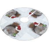 Jupon De Sapin En Polyester Brossé Écureuil de Noël (Angle)