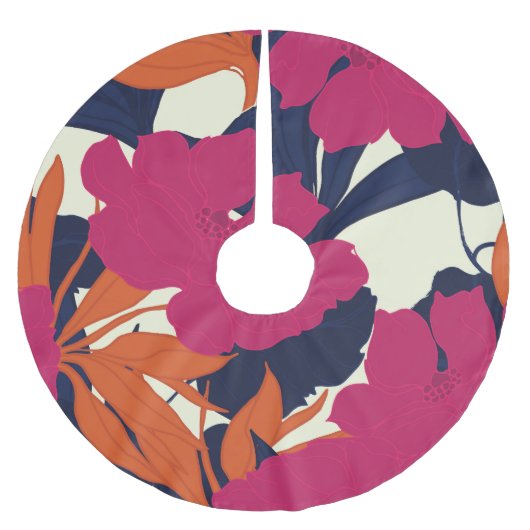 Jupon De Sapin En Polyester Brossé Élégance florale : motif abstrait (Devant)