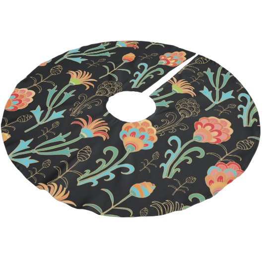 Jupon De Sapin En Polyester Brossé Élégance florale orientale transparente (Angle)