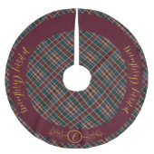 Jupon De Sapin En Polyester Brossé Elégance rustique Plaid Cranberry bleu bleu Turquo (Devant)