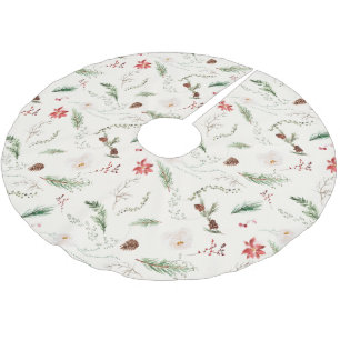Jupon De Sapin En Polyester Brossé Élégant Boho Botanique de Noël dans la Nature