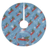 Jupon De Sapin En Polyester Brossé Élégant cadeau d'arbre de Noël (Devant)