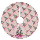 Jupon De Sapin En Polyester Brossé Élégant cadeau d'arbre de Noël (Devant)