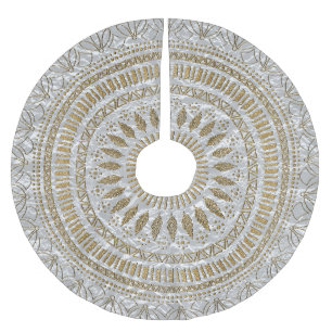 Jupon De Sapin En Polyester Brossé Elégant dessin de mandala tribal dessiné à la m