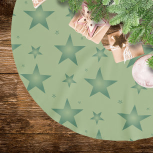 Jupon De Sapin En Polyester Brossé Élégant et élégant Olive Stars sur Sage Green