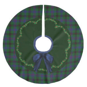 Jupon De Sapin En Polyester Brossé Elégant Festif Davidson Tartan Plaid Tree Jupe