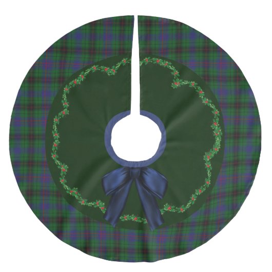 Jupon De Sapin En Polyester Brossé Elégant Festif Davidson Tartan Plaid Tree Jupe (Devant)