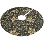 Jupon De Sapin En Polyester Brossé Elegant Gold & Green Foliage Tree Skirt (Angle)