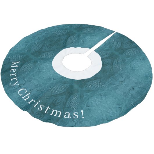 Jupon De Sapin En Polyester Brossé Élégant Joyeux Noël (Angle)