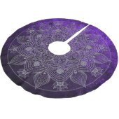 Jupon De Sapin En Polyester Brossé Élégant Mandala Namaste Floral Silver & Purple (Angle)