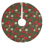 Jupon De Sapin En Polyester Brossé Élégant Motif d'art botanique Poinsettia Floral (Devant)