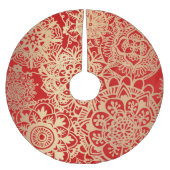 Jupon De Sapin En Polyester Brossé Élégant Motif de Mandala rouge (Devant)