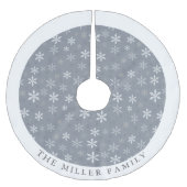 Jupon De Sapin En Polyester Brossé Élégant motif de Snowflakes gris moderne (Devant)