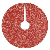 Jupon De Sapin En Polyester Brossé Élégant Motif Red et Gold Swirls (Devant)