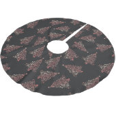 Jupon De Sapin En Polyester Brossé Élégant motif rose d'or de Noël (Angle)