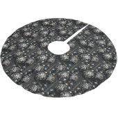 Jupon De Sapin En Polyester Brossé Élégant or noir baubles luxe Noël (Angle)