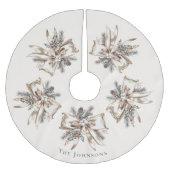 Jupon De Sapin En Polyester Brossé Elegant Personalized Christmas Tree Skirt (Devant)