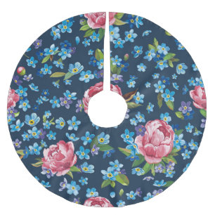 Jupon De Sapin En Polyester Brossé Élégant Pink Peonies Arrière - plan rétro