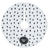 Jupon De Sapin En Polyester Brossé Elégant Pins Noir et Blanc Personnalisé (Devant)