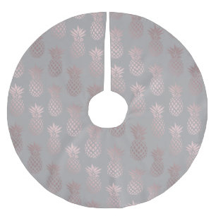 Jupon De Sapin En Polyester Brossé Élégant rose d'or et d'ananas gris motif