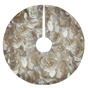Jupon De Sapin En Polyester Brossé Élégant Rose floral Motif pétal