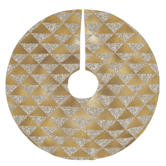 Jupon De Sapin En Polyester Brossé Elégant Silver Parties scintillant or triangle Mot (Devant)