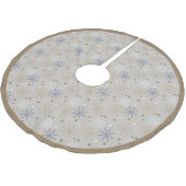 Jupon De Sapin En Polyester Brossé Elegant Snowflake Pattern Beige (Angle)