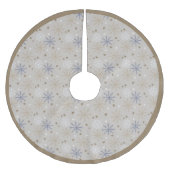 Jupon De Sapin En Polyester Brossé Elegant Snowflake Pattern Beige (Devant)