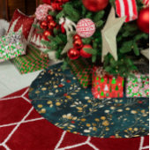 Jupon De Sapin En Polyester Brossé Elégante aquarelle de Noël verdure et baies