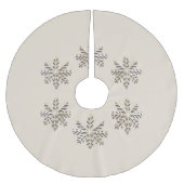 Jupon De Sapin En Polyester Brossé Elégante jupe de Noël Snowflake (Devant)