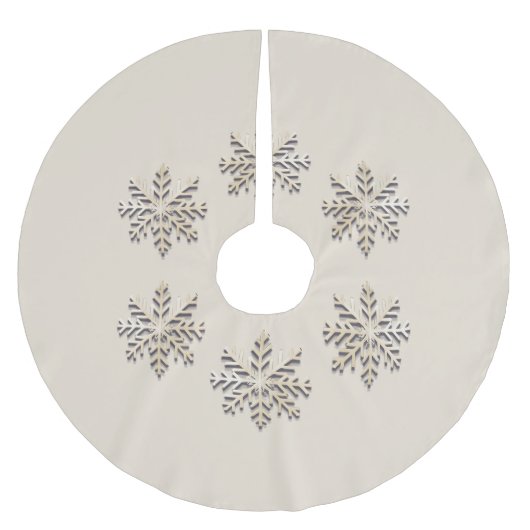 Jupon De Sapin En Polyester Brossé Elégante jupe de Noël Snowflake (Devant)