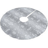 Jupon De Sapin En Polyester Brossé Élégants flocons blancs argentés (Angle)