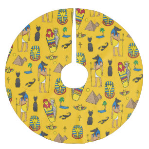 Jupon De Sapin En Polyester Brossé éléments égyptiens, Anubis, motif pyramides.