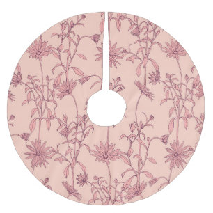 Jupon De Sapin En Polyester Brossé Éléments vintages floraux, arrière - plan sans sou