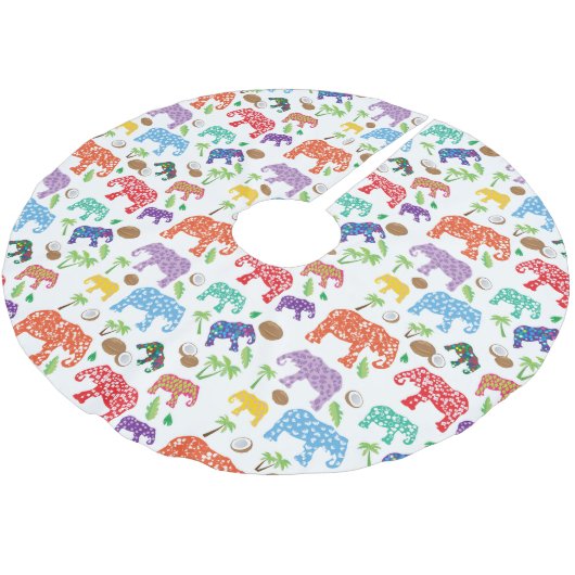 Jupon De Sapin En Polyester Brossé Eléphants tropicaux (Angle)