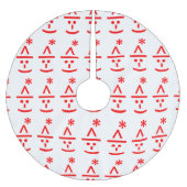 Jupon De Sapin En Polyester Brossé Elfe de Noël Emoticon Xmas ASCII Texte Art (Devant)