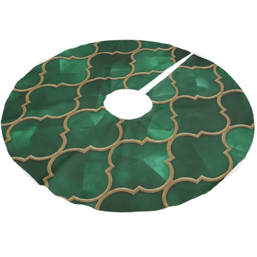 Jupon De Sapin En Polyester Brossé Emerald Moroccan Pattern – Luxury Style (Angle)