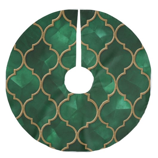 Jupon De Sapin En Polyester Brossé Emerald Moroccan Pattern – Luxury Style (Devant)