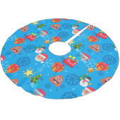Jupon De Sapin En Polyester Brossé émoticône de Noël bleu (Angle)
