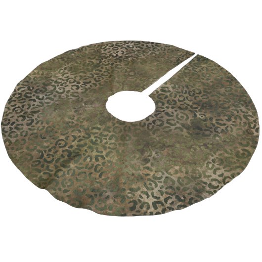 Jupon De Sapin En Polyester Brossé Empreinte de léopard Brown vert (Angle)