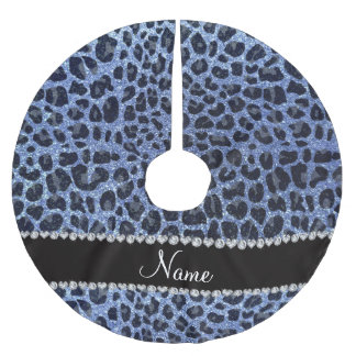 Jupon De Sapin En Polyester Brossé Empreinte de léopard de parties scintillant bleu c