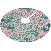 Jupon De Sapin En Polyester Brossé Empreinte de léopard de Parties scintillant floral (Angle)