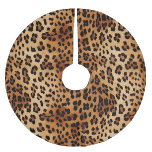 Jupon De Sapin En Polyester Brossé Empreinte de léopard noir Brown