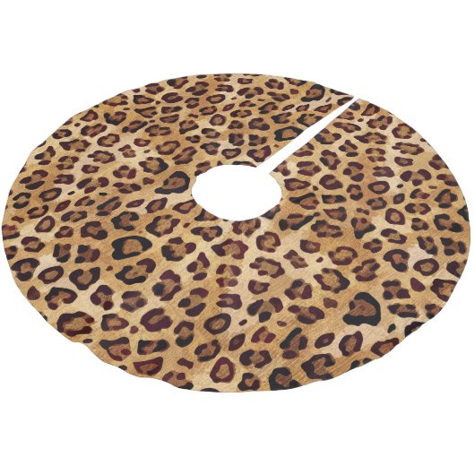 Jupon De Sapin En Polyester Brossé Empreinte de léopard Rustic Texture (Angle)