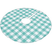 Jupon De Sapin En Polyester Brossé En vichy blanc bleu moderne (Angle)