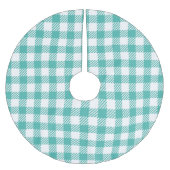 Jupon De Sapin En Polyester Brossé En vichy blanc bleu moderne (Devant)