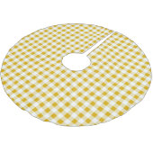 Jupon De Sapin En Polyester Brossé En vichy blanc jaune rustique moderne (Angle)