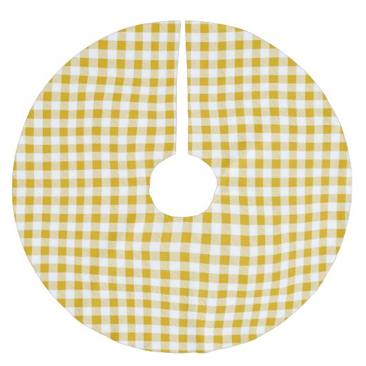 Jupon De Sapin En Polyester Brossé En vichy blanc jaune rustique moderne (Devant)